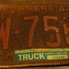 1994 North Carolina commercial truck license plate SW 7564 with December 1999 sticker 1994 North Carolina commercial truck license plate SW 7564 with December 1999 sticker