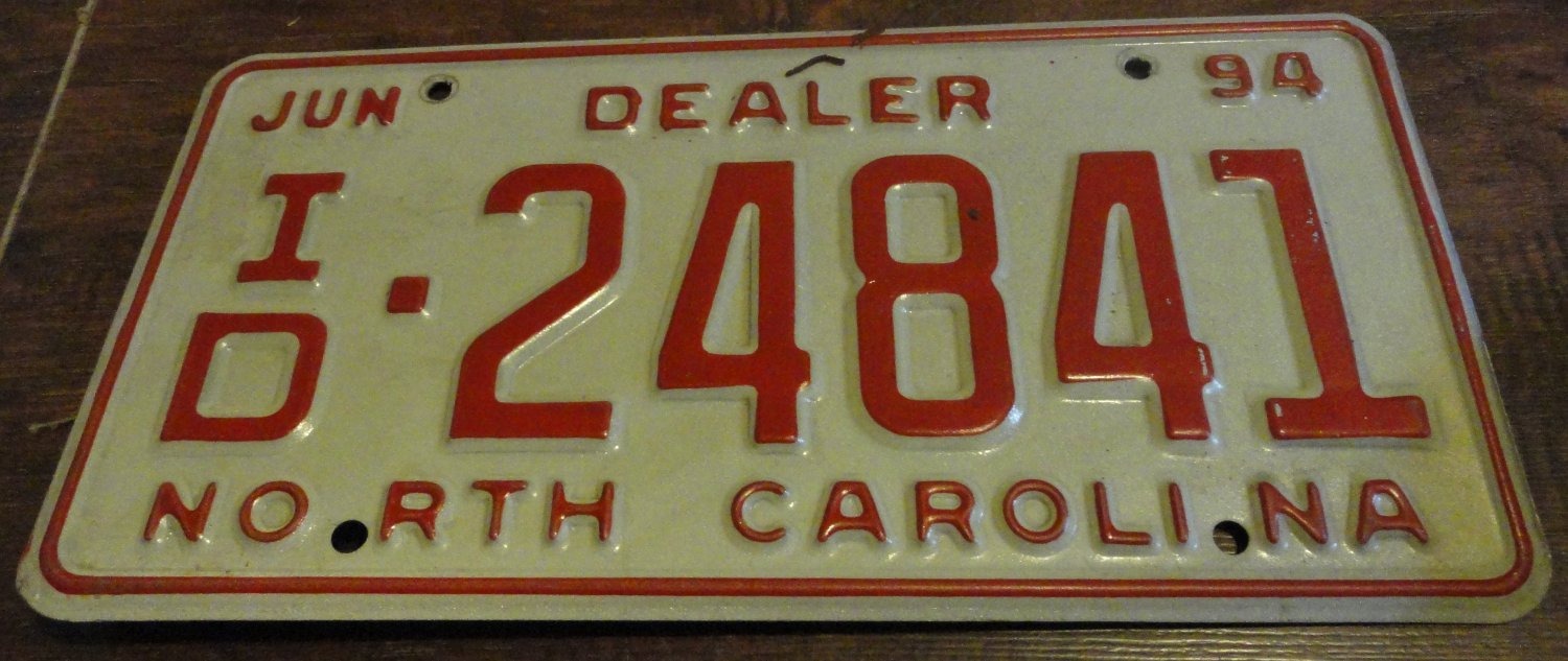1994 ID 24841 North Carolina dealer license plate