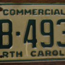 1988 AB 4931 North Carolina commercial license plate