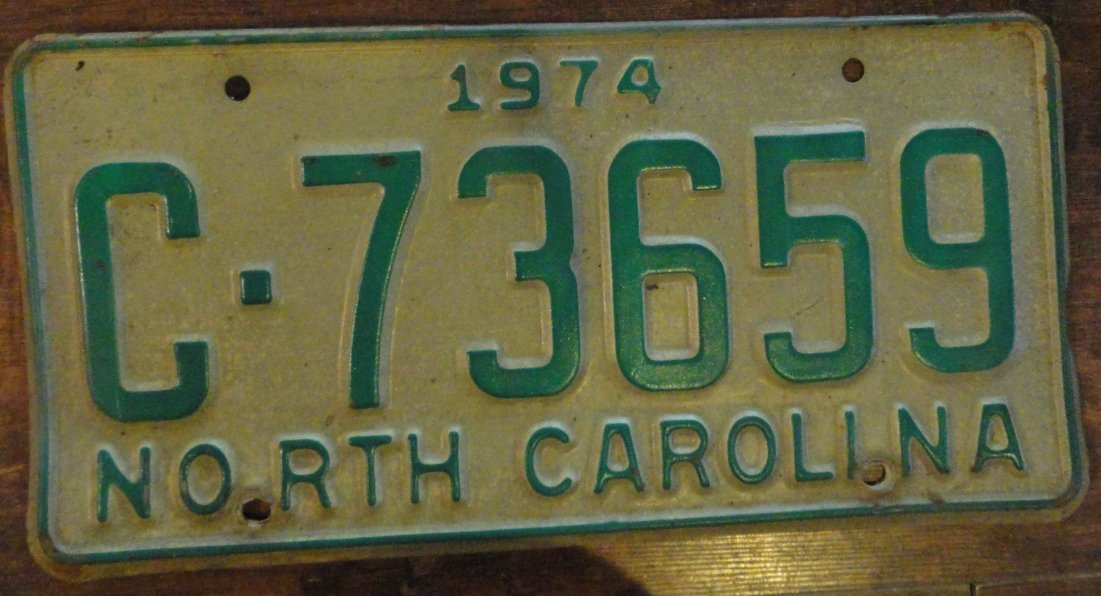 1974 North Carolina license plate C 73659