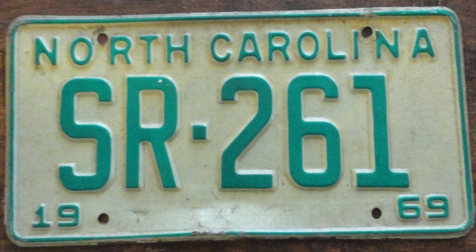 1969 North Carolina license plate SR 261