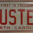 NOS 1975 North Carolina vanity license plate DUSTER new old stock Plymouth Dodge Mopar