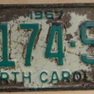 1967 North Carolina license plate 4174 SH