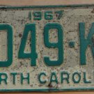 1967 North Carolina license plate 9049 KE