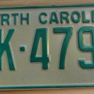 NOS 1978 North Carolina license plate AK 4795   new old stock