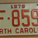 NOS 1979 North Carolina license plate BF 8594   new old stock