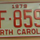 NOS 1979 North Carolina license plate BF 8595   new old stock
