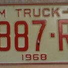 NOS 1968 North Carolina farm truck license plate 2887 RE  new old stock