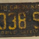 1963 North Carolina passenger truck license plate 1338 SK