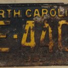 1965 North Carolina license plate WE 4407