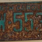 1969 North Carolina license plate CW 5531