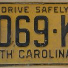 1960 North Carolina license plate 4069 KC
