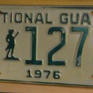 NOS 1976 North Carolina National Guard license plate 1279   new old stock