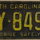 1963 North Carolina license plate CY 8495