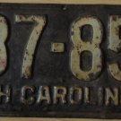 1952 North Carolina license plate 437 855