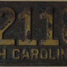 1953 North Carolina license plate Z 21186