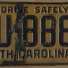 1960 North Carolina license plate BU 8884