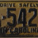 1958 North Carolina license plate A 5425
