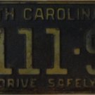 1963 North Carolina passenger truck license plate 3111 SH