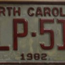1982 North Carolina license plate YLP 515 with September 1990 stickers 1982 North Carolina license plate YLP 515 with September 1990 stickers