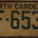 1969 North Carolina license plate AF 6531