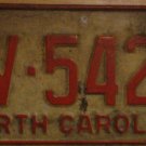 1970 North Carolina license plate AV 5427