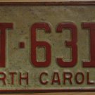1970 North Carolina license plate AT 6310