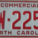 1991 North Carolina license plate AW 2250