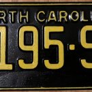 1969 North Carolina passenger truck license plate 7195 SD