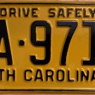 1958 North Carolina license plate CA 9712