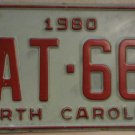 1980 North Carolina license plate WAT 660 with January 1988 stickers