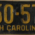 1950 North Carolina license plate 560 578