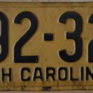 1954 North Carolina license plate 292 327