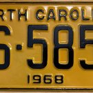 1968 North Carolina license plate YS 5859