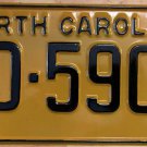 1972 North Carolina license plate AD 5900