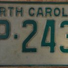 1969 North Carolina license plate HP 2437