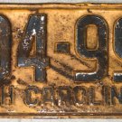1942 North Carolina license plate 404 994