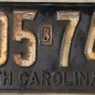 1935 North Carolina license plate 105 744