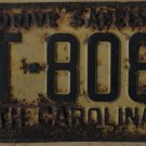 1956 North Carolina license plate AT 8083
