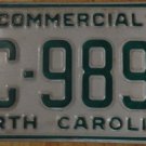 1994 North Carolina license plate BC 9893