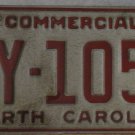 1993 North Carolina license plate AY 1051