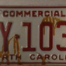 1993 North Carolina license plate AY 1034