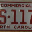 NOS 1991 North Carolina license plate AS 1174   new old stock