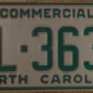 1990 North Carolina license plate AL 3633