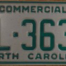 1990 North Carolina license plate AL 3630