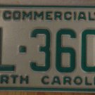 1990 North Carolina license plate AL 3609