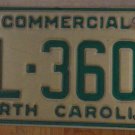 1990 North Carolina license plate AL 3602