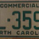 1990 North Carolina license plate AL 3593
