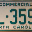 1990 North Carolina license plate AL 3592