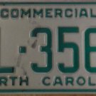 1990 North Carolina license plate AL 3569